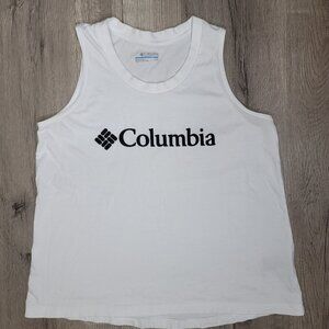 Columbia white cropped sleeveless tank top summer beach hiking gym size small
